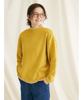 CRAFT STANDARD BOUTIQUE 洗えるモールニット配色プルオーバー