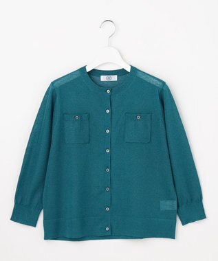 J.PRESS LADIES 【シーンレスに活躍】SHEER GLOSS KNIT クルーネック カーディガン
