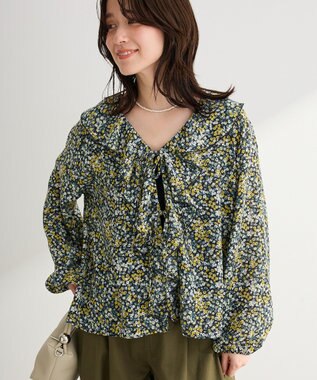 Green Parks 花柄フリルブラウス