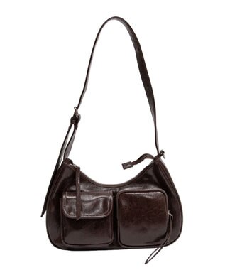 WEGO 立体ポケットハトメベルトバッグ ブラウン