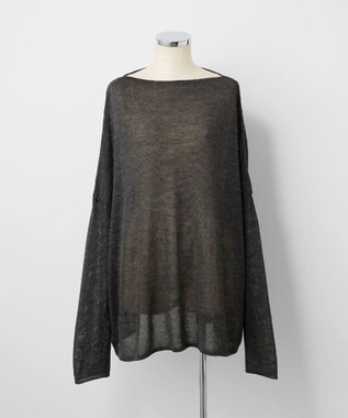TOQUE 〈大草直子さんアドバイザー〉アルパカシルクニット 長袖 オーバーサイズ チャコール