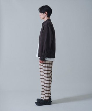 WEGO チェックテーパードスラックス ベージュチェック1