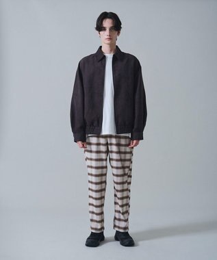 WEGO チェックテーパードスラックス ベージュチェック1