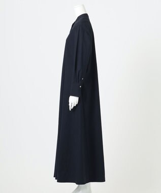 23区 【R(アール)】クリスピーリネンストレッチ 長袖ワンピース ネイビー系