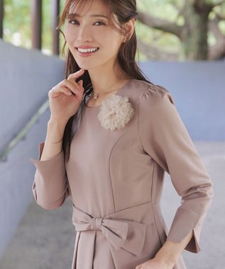 Tiaclasse チュールフラワーコサージュ ライトピンク