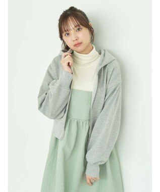 earth music&ecology 裏毛ＺＩＰパーカー Gray Mixture