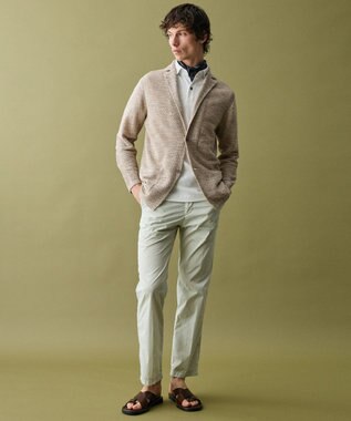 JOSEPH ABBOUD 【ウエストも伸びる!/JAPANファブリック】ヴィンテージコットン ストレッチ パンツ ライトグリーン系