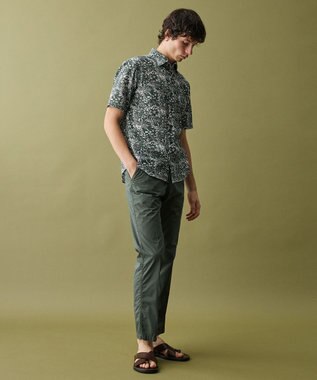 JOSEPH ABBOUD 【ウエストも伸びる!/JAPANファブリック】ヴィンテージコットン ストレッチ パンツ ダークグリーン系