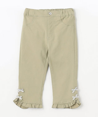 ANY KIDS フリル カプリ パンツ ライトカーキ