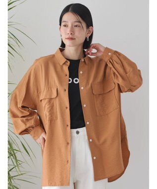 AMERICAN HOLIC 接触冷感Ｗポケット袖タックシャツチュニック Orange