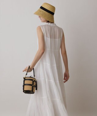 GRACE CONTINENTAL ティアードマキシカフタンワンピース ホワイト