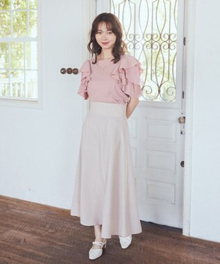 earth music&ecology 袖フリルデザインプルオーバー Pink
