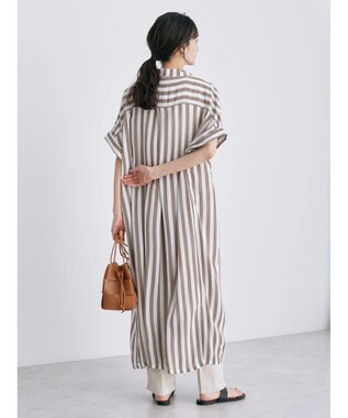 AMERICAN HOLIC 楊柳Ｗポケット開襟ワンピース Stripe