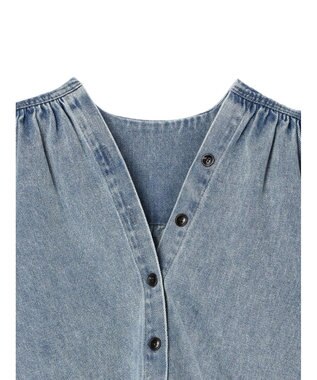 CRAFT STANDARD BOUTIQUE デニムギャザーヨークブラウス Sax