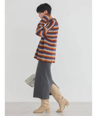 AMERICAN HOLIC グラデーションボーダーニットプルオーバー Terracotta