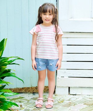 ANY KIDS ひんやりクール リボンショートパンツ デニム