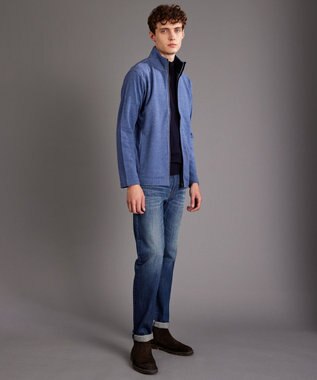 JOSEPH ABBOUD MOUNTAIN 【オーガニックコットン使用/ 柔らかな肌触り】 ハイネックジップ ブルゾン ブルー系