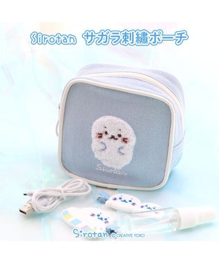  しろたん サガラ刺繍 スクエアポーチ