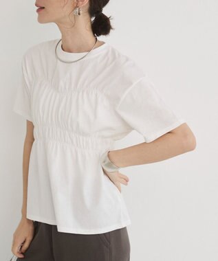 WEGO 【ANGIE VINTAGE】ビスチェ風シャーリングT オフホワイト