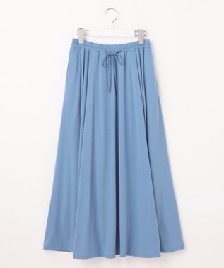 J.PRESS LADIES L 【洗える】ジャージー フレアー スカート ブルー系