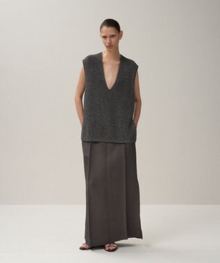 ATON LINEN CUPRA | Aラインスカート CHARCOAL GRAY