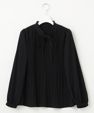 Feroux プリーツコンビ ブラウス ブラック系