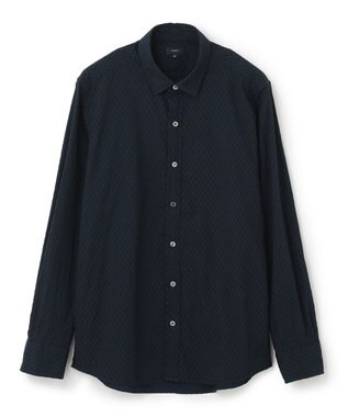 JOSEPH HOMME アロージャガードストレッチ　レギュラーカラーシャツ ネイビー系