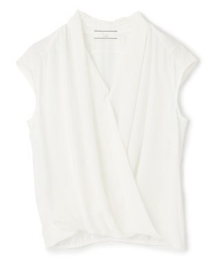 BEIGE， OLIVE / カシュクールフレンチスリーブブラウス White