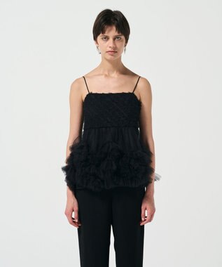 GRACE CONTINENTAL チュールフリルキャミソール ブラック