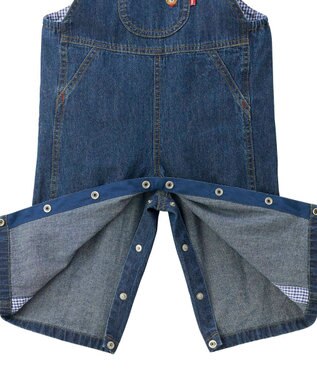 MIKI HOUSE HOT BISCUITS ワンポイントデニムオーバーオール＆ワンポイントトレーナーギフトセット【BOX付き】 ストームブルー