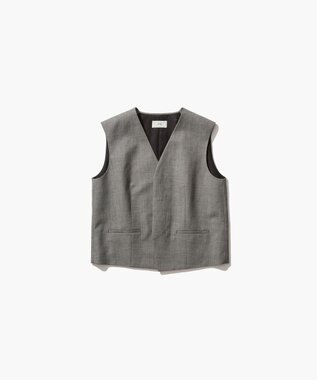 ATON WOOL LINEN SHRKSKIN | ウエストコート GRAY