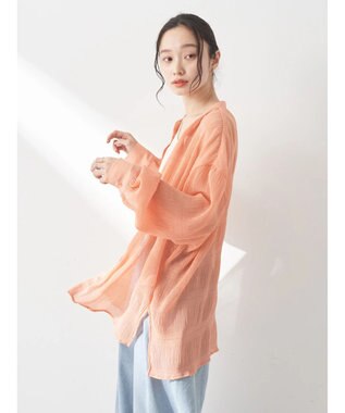 earth music&ecology クシュクシュシアーシャツ Orange