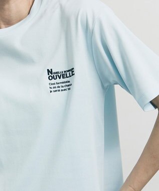 UNFILO L 【VERY掲載】BEAUTY FORM-T cotton ロゴ ハーフスリーブ Tシャツ ライトブルー