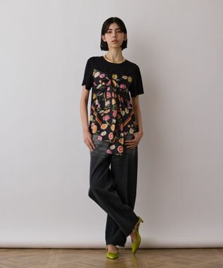 GRACE CONTINENTAL スカーフプリントコンビトップ