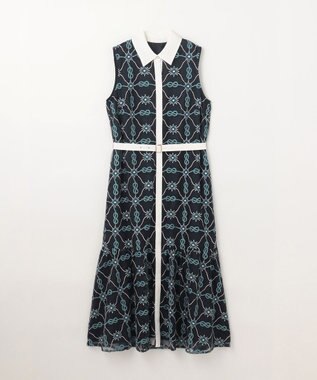 GRACE CONTINENTAL マリン刺繍チュールワンピース ネイビー