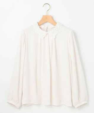 組曲 S 【WEB限定・2WAY】ジョーゼットシフォンレース襟 ブラウス アイボリー系