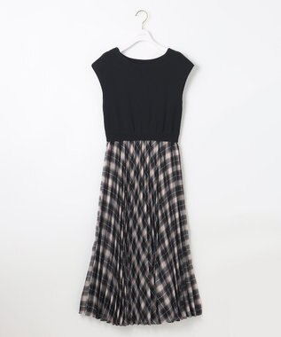 ANY SIS 【洗える】オンブレーチェックコンビ ワンピース モノトーン系