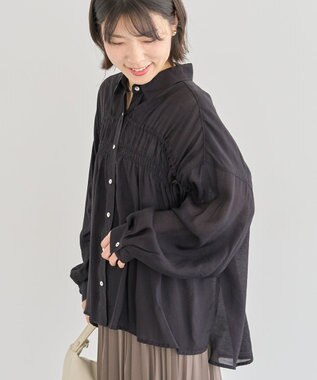 Green Parks ・ＥＬＥＮＣＡＲＥ　ＤＵＥ　シアーシャーリングシャツ Black