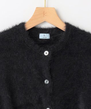 組曲 ナイロンファー カーディガン ブラック系