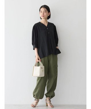 AMERICAN HOLIC 接触冷感　袖ボリュームブラウス Black