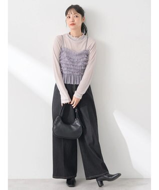 earth music&ecology フロントジップデニムパンツ Black