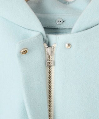 組曲 2WAYショートビーバー フーテッドコート スカイブルー系