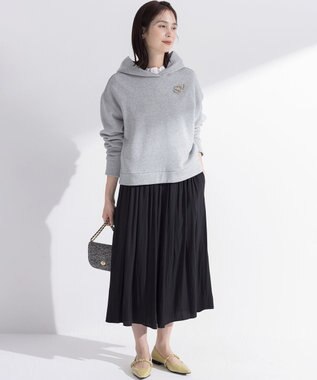 組曲 【WEB限定】シャイニーラメ パーカー シルバー系