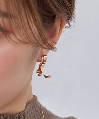 Phoebe ニュアンスリボンピアス　ローズゴールド ローズゴールド