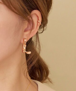 Phoebe ニュアンスリボンピアス　ローズゴールド ローズゴールド