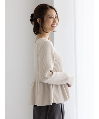 Te chichi モールペプラム2WAYニット ライトベージュ