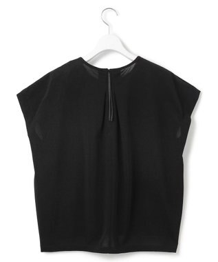 23区 S 【接触冷感/洗える】ツイストコットンプレーティング タックデザイン カットソー ブラック系