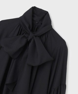 GRACE CONTINENTAL タイ付ギャザーシャツ ブラック