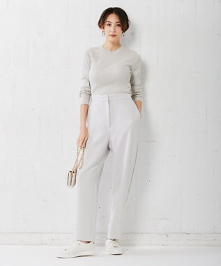 ICB 【洗える】 コンパクトリブ  クルーネックプルオーバー トープ系