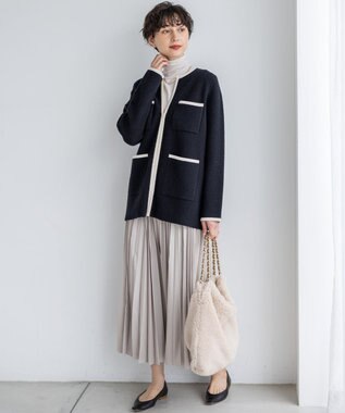 23区 S 【見上愛さん着用/CanCam11月号掲載】パウダリータイプライター プリーツ スカート ベージュ系